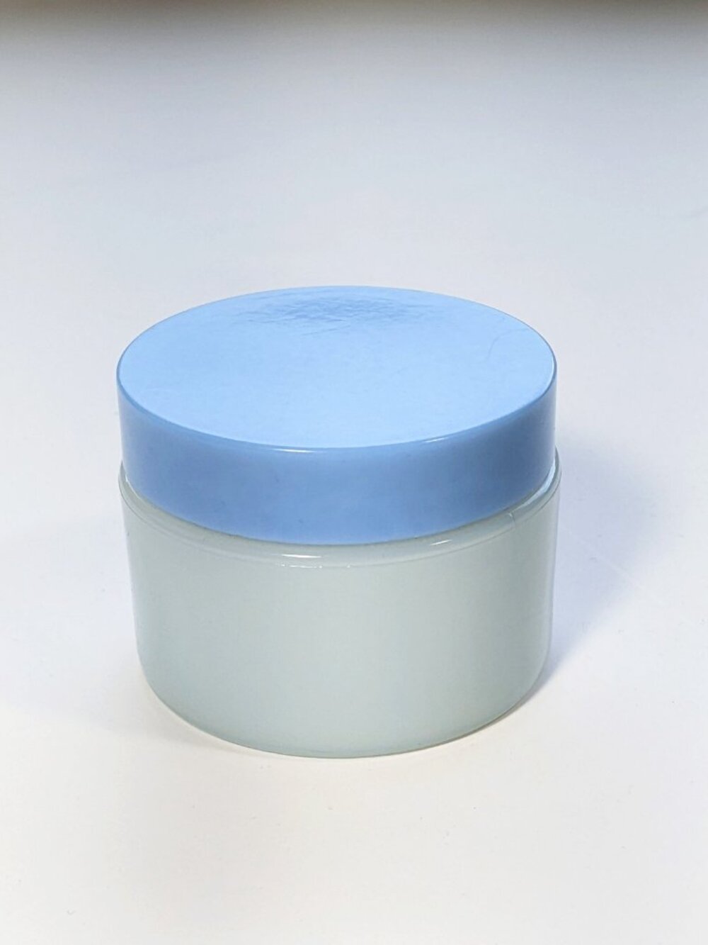 Vintage Cosmetics Vanity Jar skin face cream makeup Pastel Blue Milk Glass
